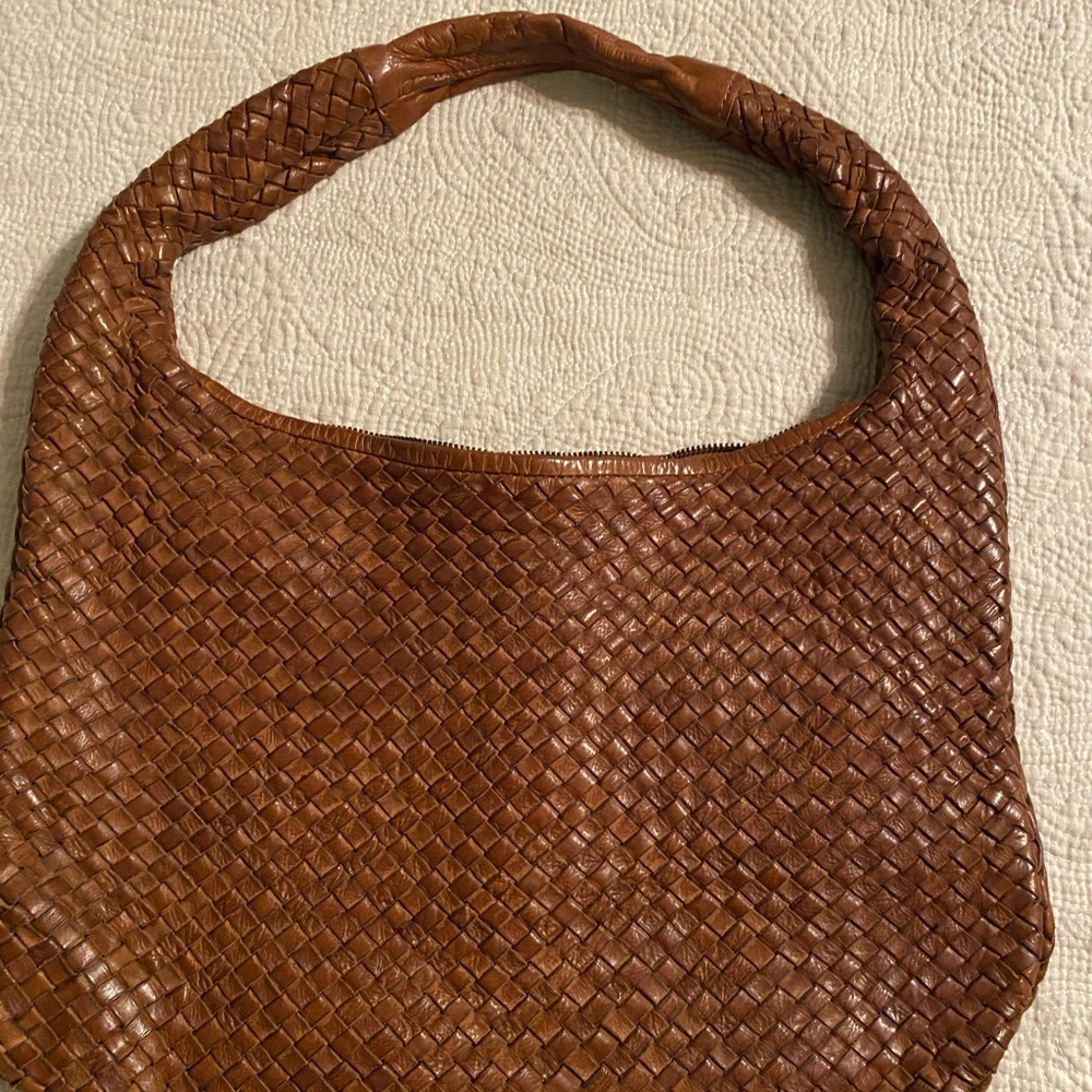 Beautiful woven Leather Hobo
